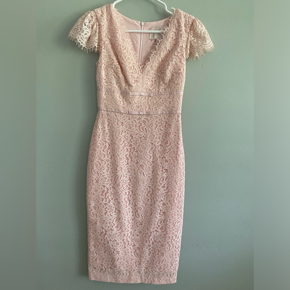 Gal Meets Glam Lace Dress in Champagne Pink